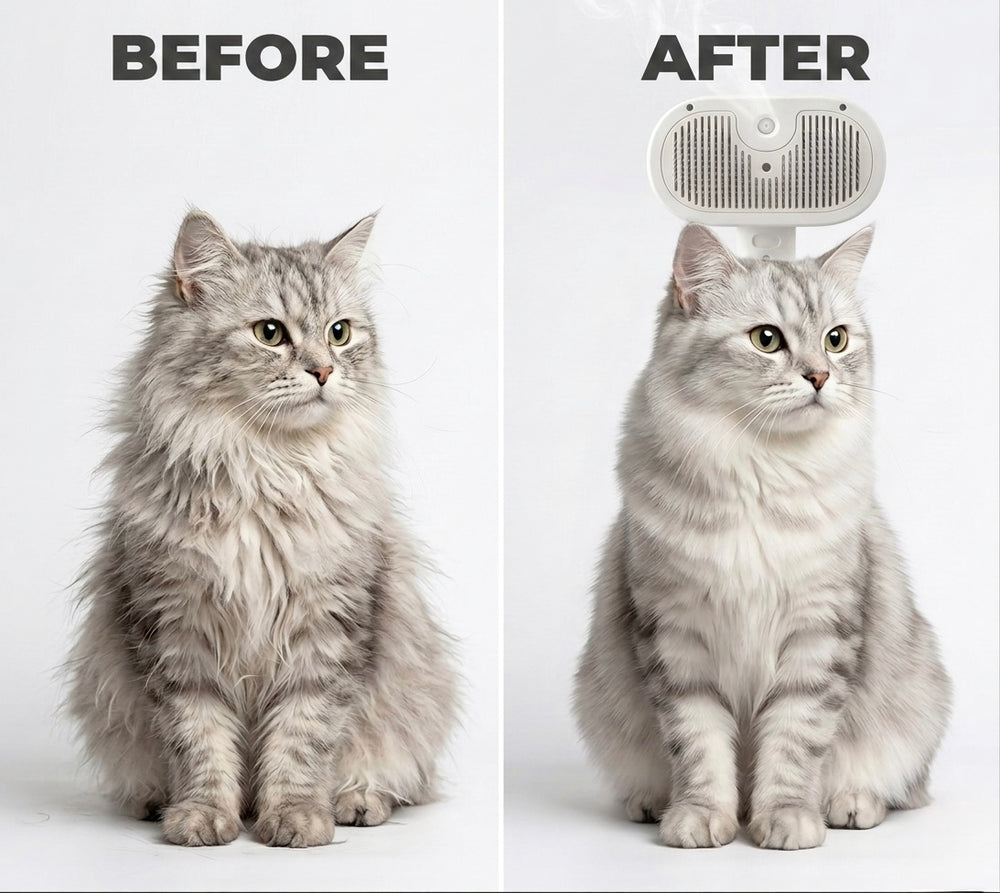 Self-Cleaning Pet Grooming Brush for Cats & Dogs – Electric Deshedding Slicker Brush with Mist Spray – Flurr, USB-C Rechargeable