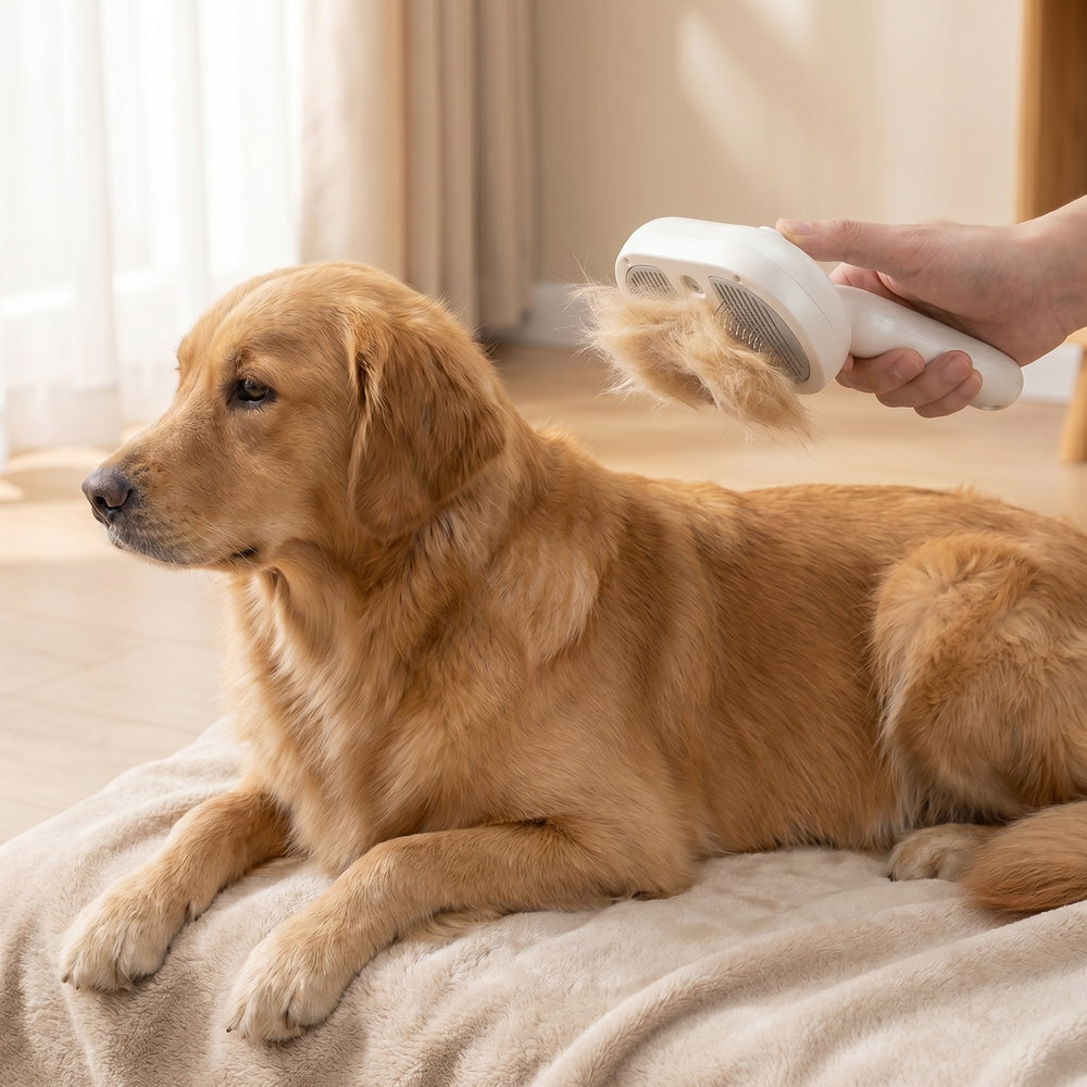 Self-Cleaning Pet Grooming Brush for Cats & Dogs – Electric Deshedding Slicker Brush with Mist Spray – Flurr, USB-C Rechargeable
